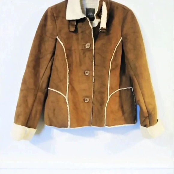 Old Navy Brown Faux Suede Coat - Picture 2 of 7